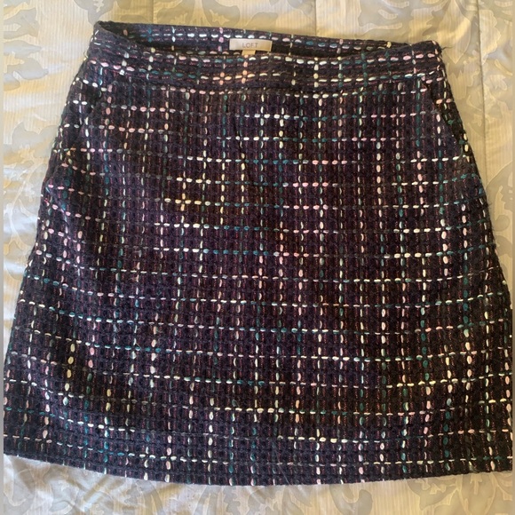 Loft Tweed Skirt in Blue, Black and White - Picture 4 of 4